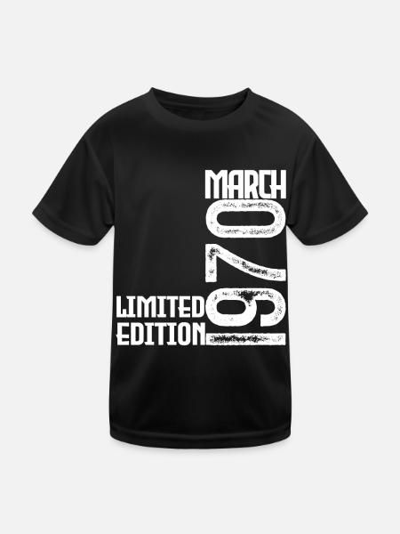 Cadeau Anniversaire Mars 1970. March 1970. mars - T-shirt sport Enfant - noir - Devant