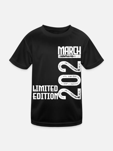 Geburtstagsgeschenk März 2021. März 2021. März - Kinder Funktions-T-Shirt - Schwarz - Vorne