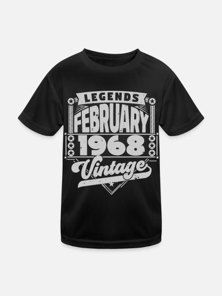 Vintage Anniversaire février 1968, Février 1968. - T-shirt sport Enfant - noir - Devant
