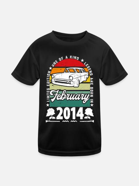 Birthday February 2014, Vintage February 2014. - Kids Functional T-Shirt - black - Front