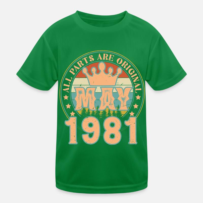 Mai 1981. Cadeau d’anniversaire mai 1981. May 1981 T-shirt sport Enfant