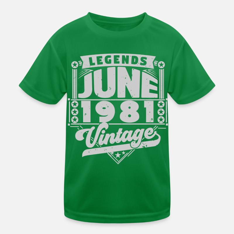 Vintage Geschenk Jubiläum Juni 1981, Juni 1981. Kinder Funktions-T-Shirt