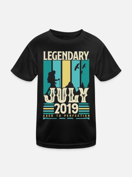 Juli 2019 Geburtstagsgeschenk, Vintage Juli. - Kinder Funktions-T-Shirt - Schwarz - Vorne