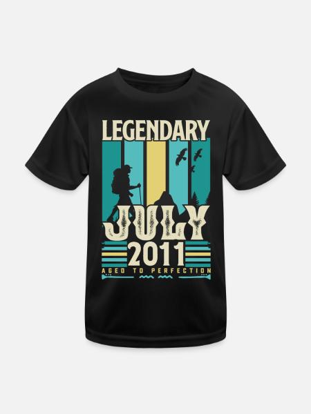 Geburtstagsgeschenk Juli 2011, Vintage Juli. - Kinder Funktions-T-Shirt - Schwarz - Vorne