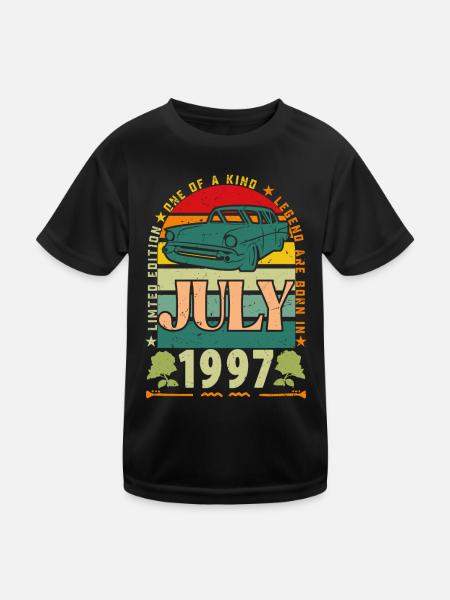 July 1997 birthday gift. July 1997. - Kids Functional T-Shirt - black - Front