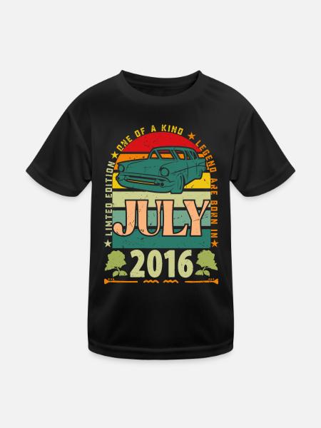 July 2016 birthday gift. July 2016. - Kids Functional T-Shirt - black - Front