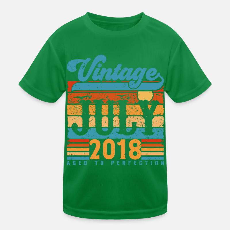Juli 2018, Juli 2018 Geburtstagsgeschenk. Kinder Funktions-T-Shirt