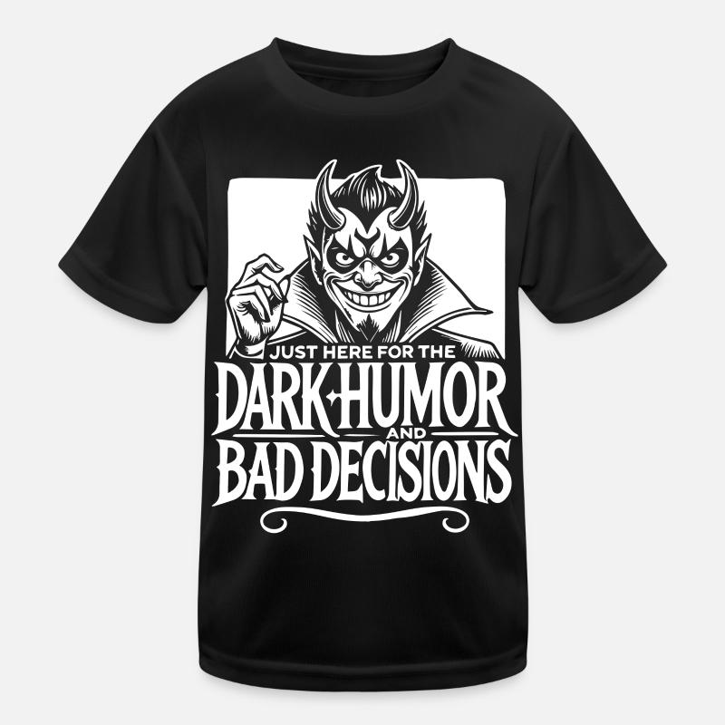 Dark Humor and Bad Decisions Edgy Devil Design Kids Functional T-Shirt