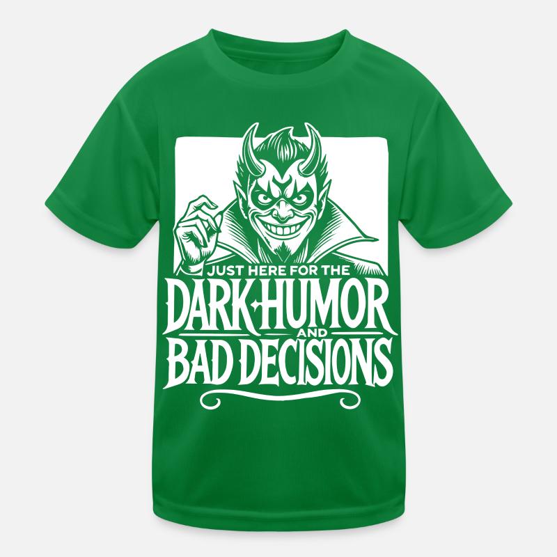 Dark Humor and Bad Decisions Edgy Devil Design Kids Functional T-Shirt