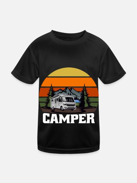 Cadeau Camper Camper Caravan - T-shirt sport Enfant - noir - Devant
