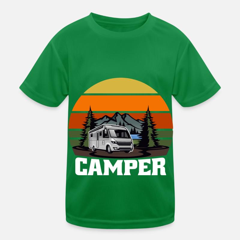 Camper Camperin Wohnwagen Geschenk Kinder Funktions-T-Shirt