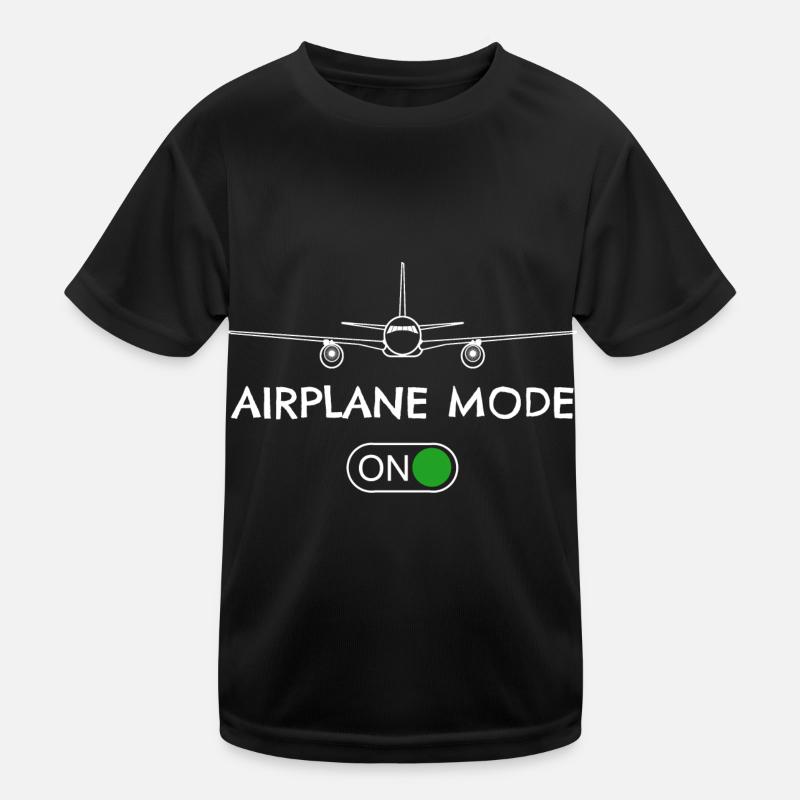 Flugzeug Pilot Fliegen Flugmodus An I Geschenk - Kinder Funktions-T-Shirt - Schwarz