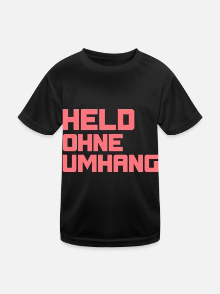 Held ohne Umhang - Kinder Funktions-T-Shirt - Schwarz - Vorne