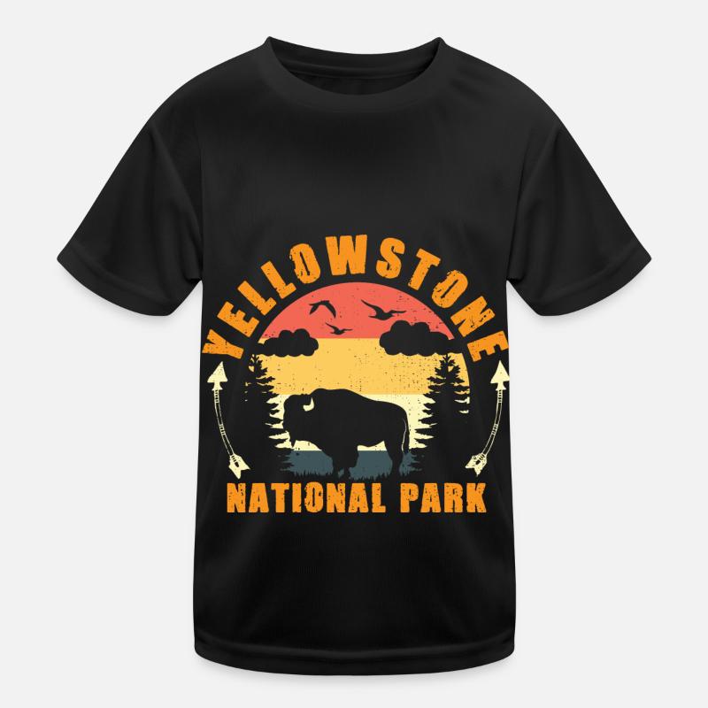 Parc national de Yellowstone Bison T-shirt sport Enfant