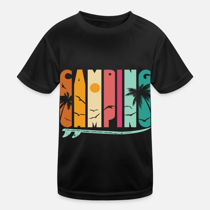 Camping Sunset Kids Functional T-Shirt