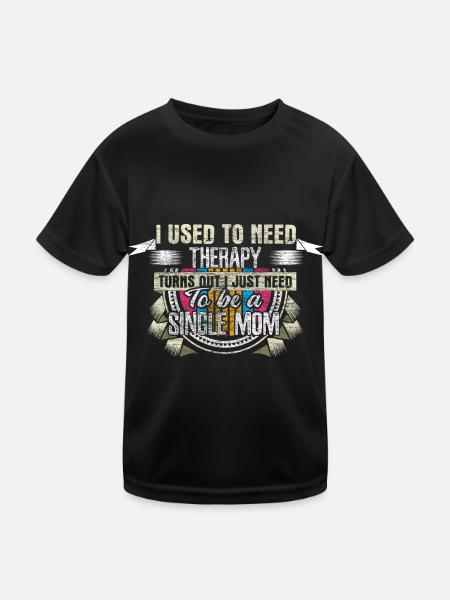 Idée cadeau mère célibataire fille monoparentale - T-shirt sport Enfant - noir - Devant
