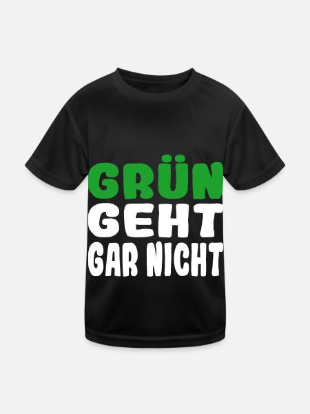 Grün Geht Gar Nicht - Kinder Funktions-T-Shirt - Schwarz - Vorne