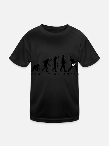 evolution_rocks_032012_b_2c - Kinder Funktions-T-Shirt - Schwarz - Vorne