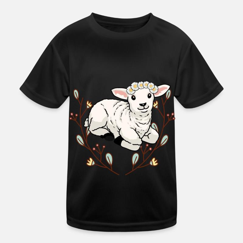 Sommer Blumen Schaf Lamm Hammel Schafbock Kinder Kinder Funktions-T-Shirt