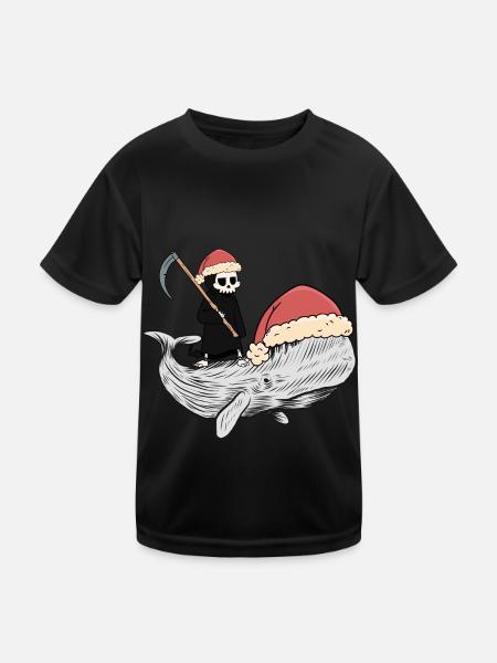 Whale Whale Death Fantasy Dark Ocean Fish Fish - Kids Functional T-Shirt - black