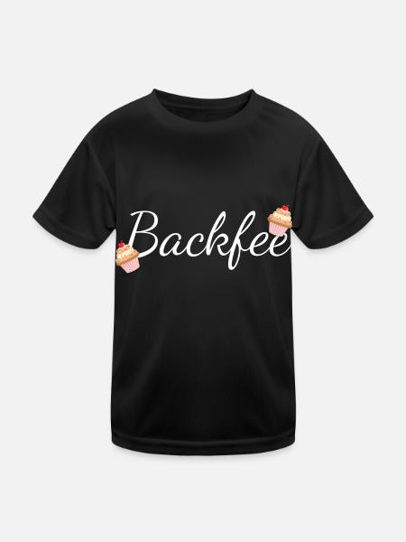 Backfee - Kinder Funktions-T-Shirt - Schwarz - Vorne