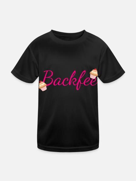 Backfee - Kinder Funktions-T-Shirt - Schwarz - Vorne