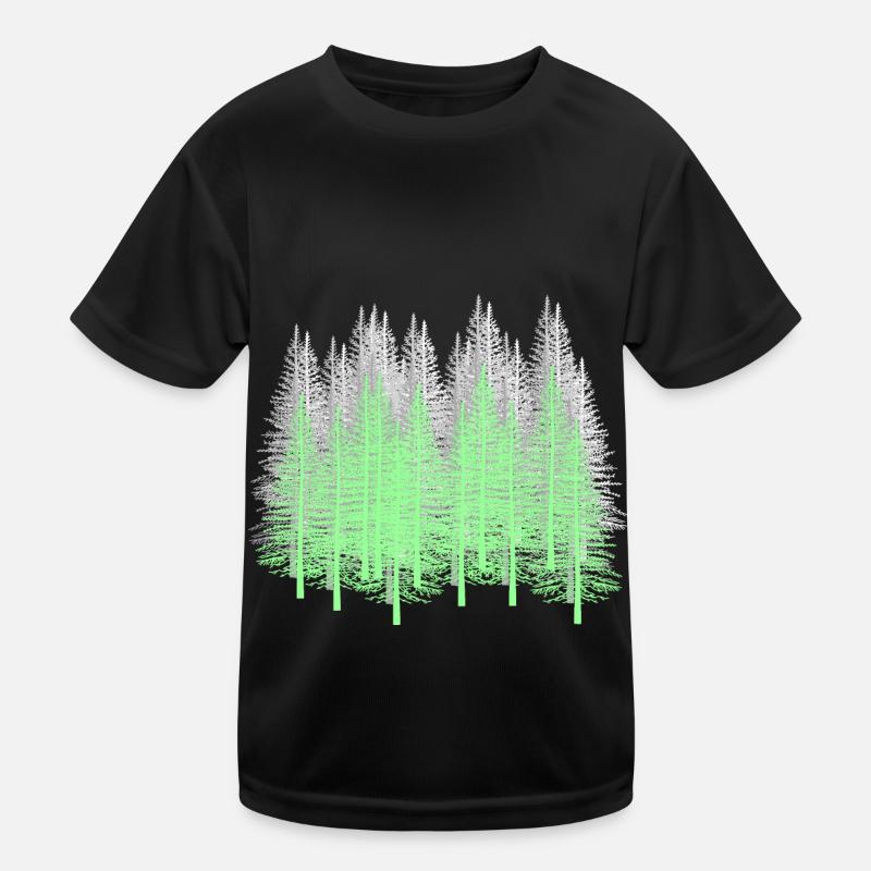 Forest Trees Coniferous Forest Firs Spruce Nature Kids Functional T-Shirt