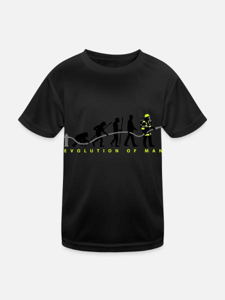 evolution_feuerwehrmann_032015_c_3c - Kinder Funktions-T-Shirt - Schwarz - Vorne