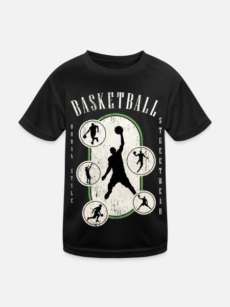 Basketteur Basketteur Vintage Rétro - T-shirt sport Enfant - noir - Devant