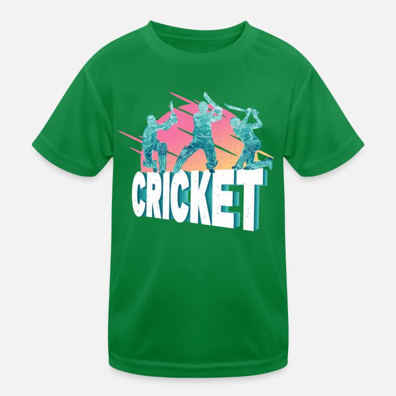 Cricket Cricketer Batsman Sport Vintage Kids Functional T-Shirt
