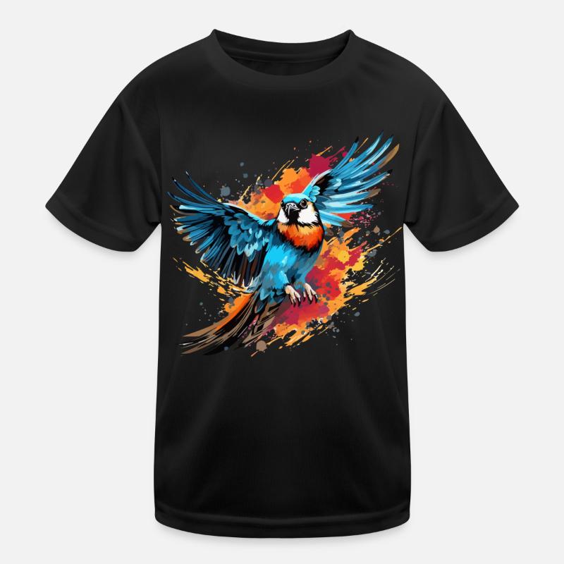 Colorful hawk paint splashes of paint Kids Functional T-Shirt