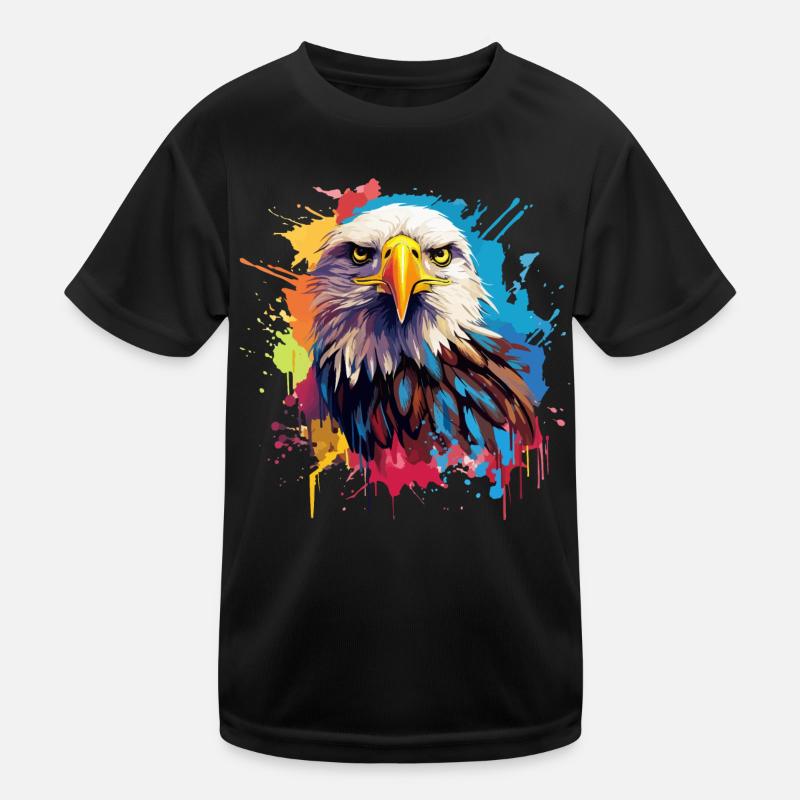 Aigle coloré, pygargue à tête blanche, touche de couleur T-shirt sport Enfant