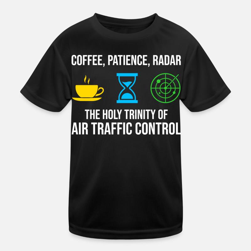 Fluglotse Kaffee Radar ATC Luftfahrt Kinder Funktions-T-Shirt