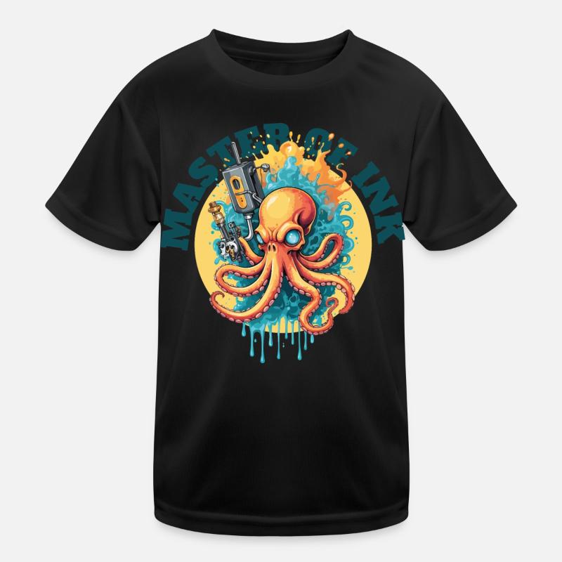 Octopus Master of Ink Kinder Funktions-T-Shirt