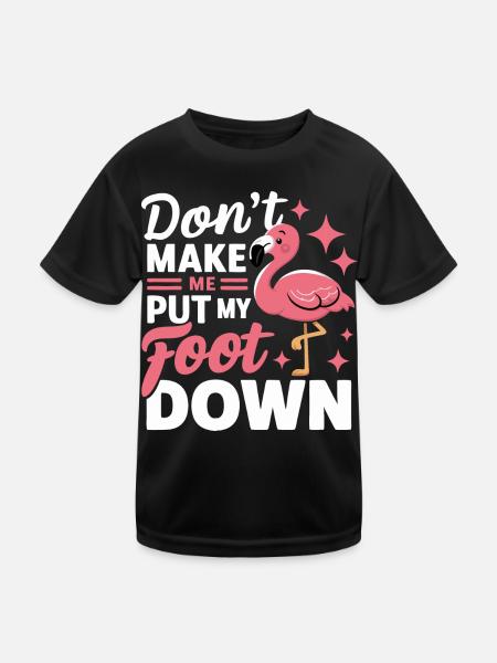 Flamingo Tier Rosa - Kinder Funktions-T-Shirt - Schwarz - Vorne