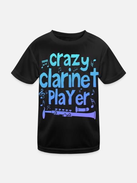Crazy clarinet player - T-shirt sport Enfant - noir - Devant