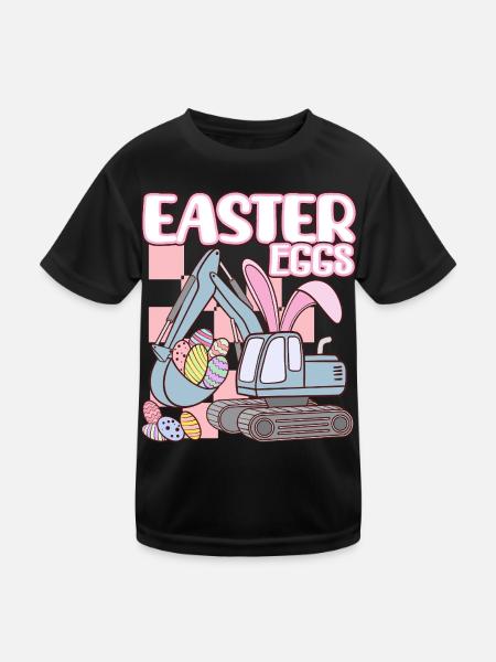 Easter eggs - Kids Functional T-Shirt - black - Front