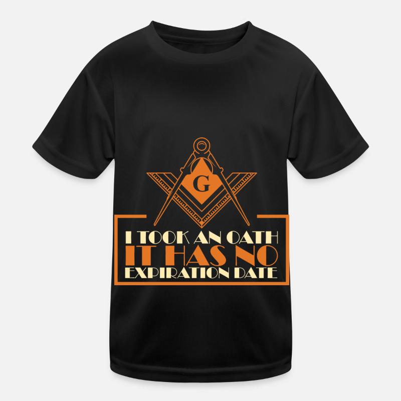 Masonic Angles & Compasses FREEMASON Prince Hall - Kids Functional T-Shirt - black
