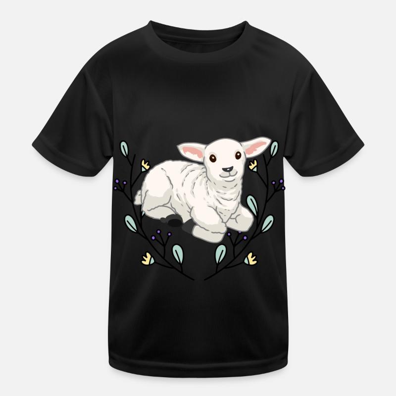 Lamm Lämmer Huftiere Schafsbock Herde Hirte Bock Kinder Funktions-T-Shirt
