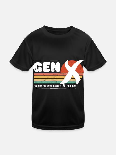 Sonnenuntergang der Generation X - Weiß - Kinder Funktions-T-Shirt - Schwarz - Vorne