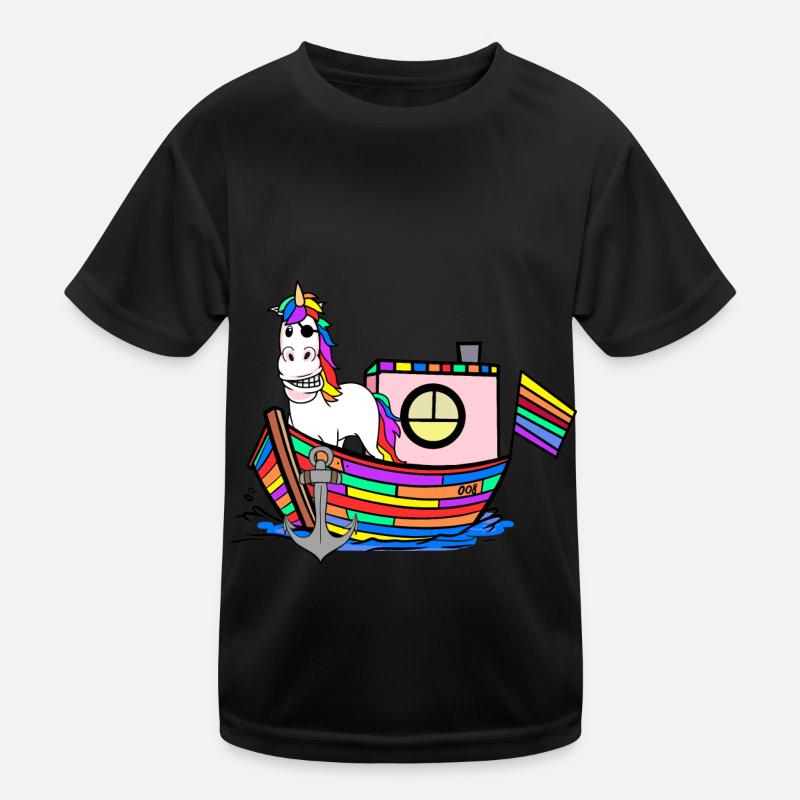 Regenbogen Einhörner Seemänner Regenbogenfahne Kinder Funktions-T-Shirt