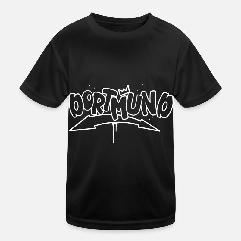 Dortmund Graffiti - Kinder Funktions-T-Shirt - Schwarz