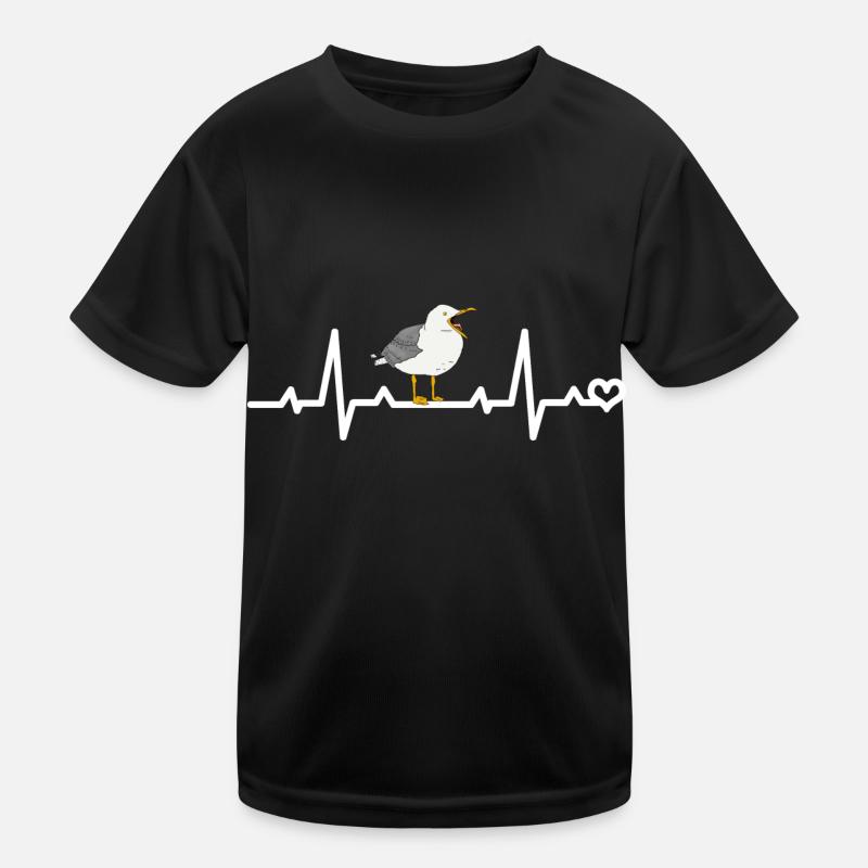 Möwe Herzfrequenz EKG Kinder Funktions-T-Shirt