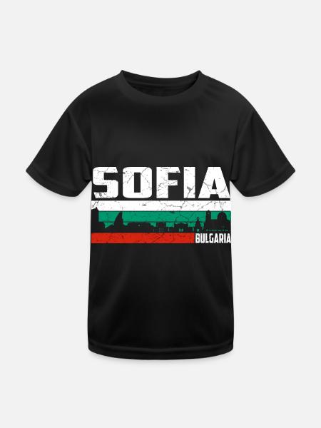 Sofia Bulgarien - Kinder Funktions-T-Shirt - Schwarz - Vorne