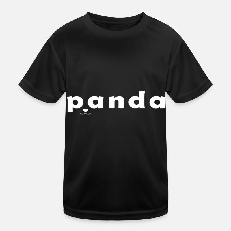 Panda - Kinder Funktions-T-Shirt - Schwarz