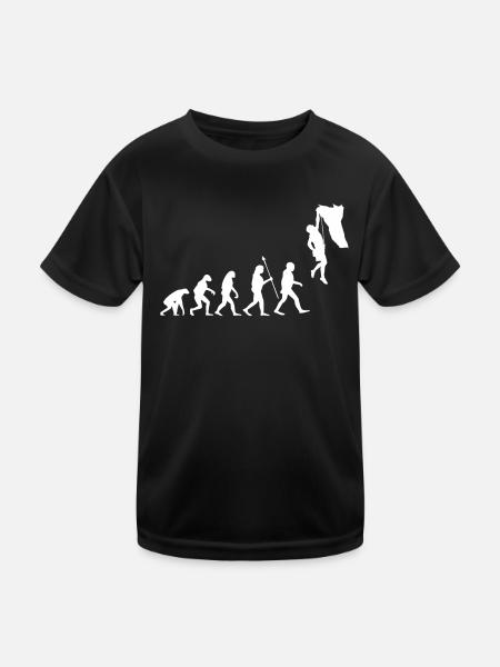 Evolution Klettern Bouldern Climbing Bergsteigen - Kinder Funktions-T-Shirt - Schwarz - Vorne