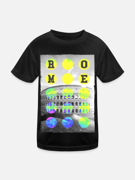 Rome Rome Italy City Skyline Home Love Holiday - Kids Functional T-Shirt - black - Front