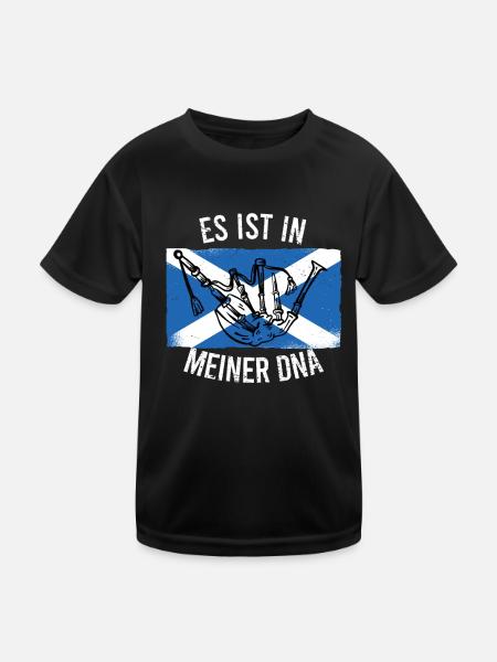 Dudelsackspieler spielt Dudelsack mit Sackpfeife - Kinder Funktions-T-Shirt - Schwarz - Vorne