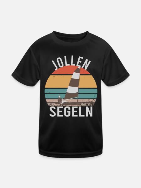 Jolle Jollen Jollensegeln Segler Segeln Kapitän - Kinder Funktions-T-Shirt - Schwarz - Vorne
