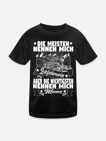 Lokführerin Eisenbahnerin Eisenbahn Schaffnerin - Kinder Funktions-T-Shirt - Schwarz - Vorne